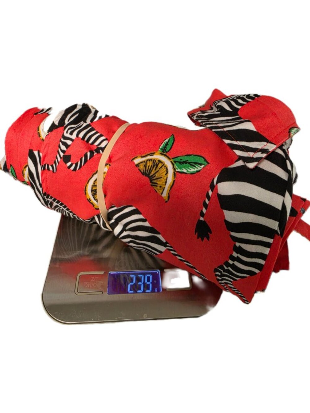 Tizzie Red Zebra Citrus Button Up Shirt L Dopamine Dressing Novelty Statement - Picture 9 of 10